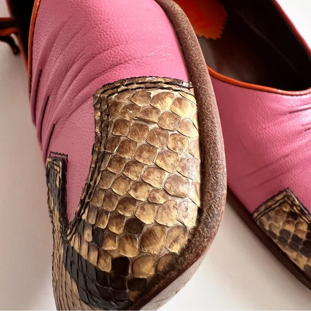 Rare Miu Miu  Vintage Flat Shoes SS1999 Y2K Pink with Snake Accents - EU 36.5 - Picture 14 of 14